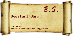 Beszteri Sára névjegykártya